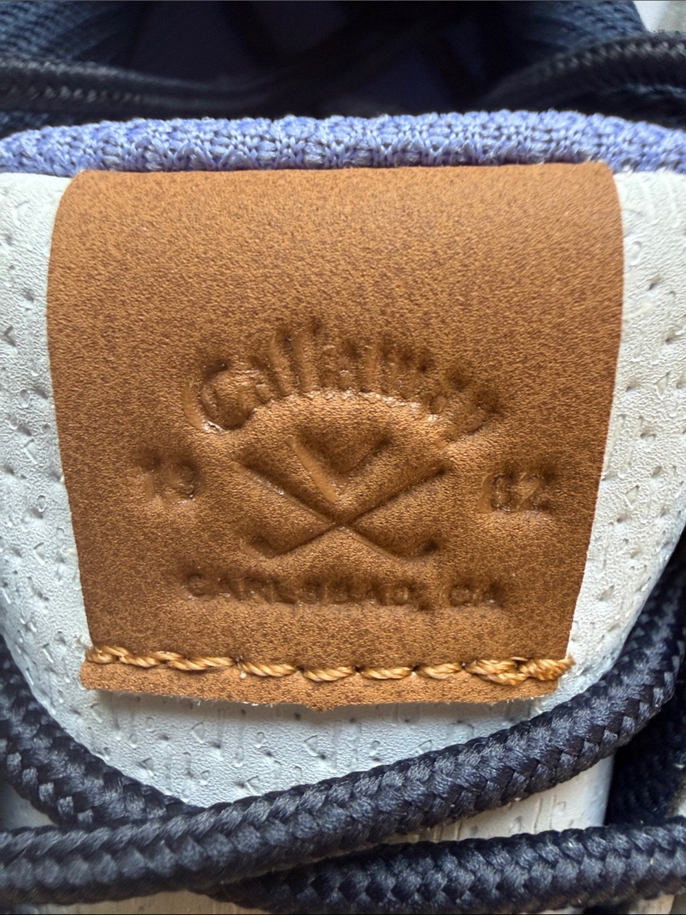 Callaway White and Navy Lightweight Golf Shoes with Tan Accents - Picture 2 of 6